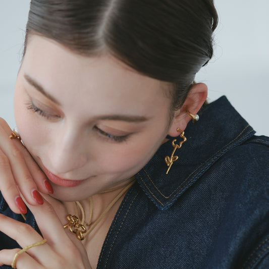 Tube Flower Pierce/Earrings